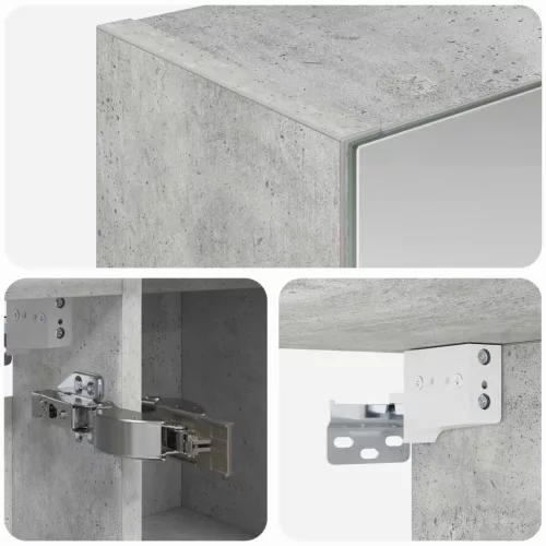  Fürdőszobai tükörszekrény Beton Szürke 80 x 14.5 x 70 cm