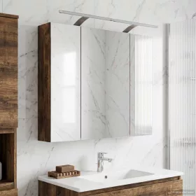    Fürdőszobai tükörszekrény Füstölt tölgy 80 x 14.5 x 70 cm