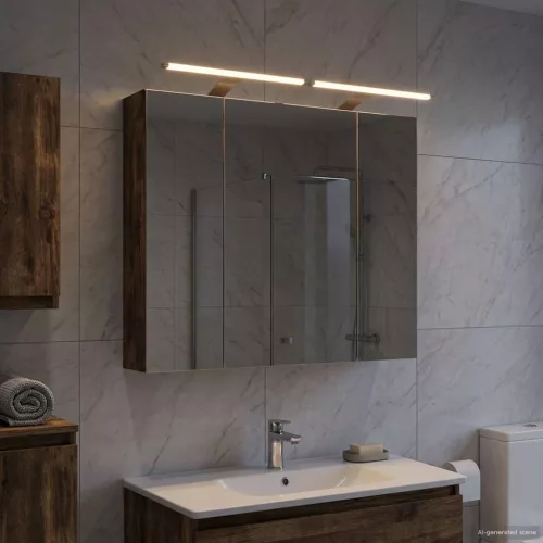  Fürdőszobai tükörszekrény Füstölt tölgy 80 x 14.5 x 70 cm