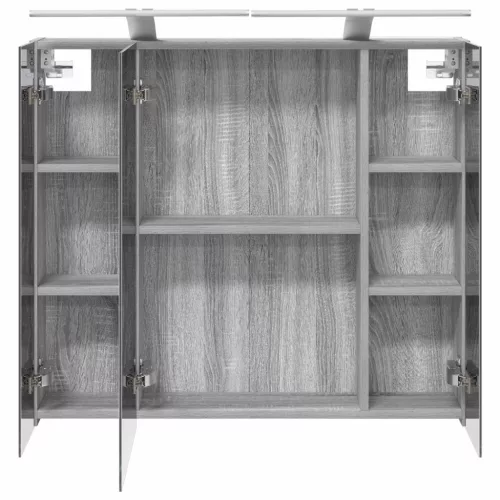  Fürdőszobai tükörszekrény Szürke Sonoma 80 x 14.5 x 70 cm