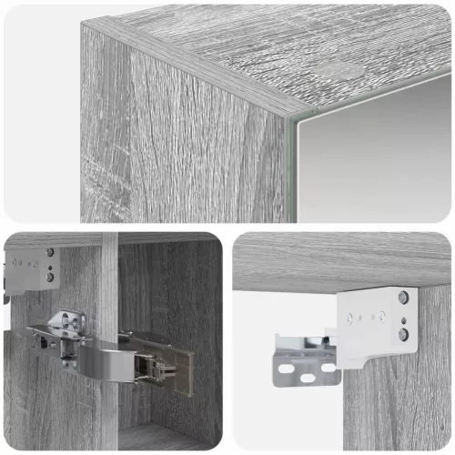  Fürdőszobai tükörszekrény Szürke Sonoma 80 x 14.5 x 70 cm