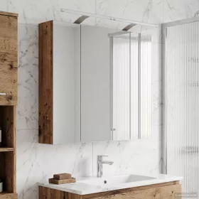    Fürdőszobai tükörszekrény Öreg fa 80 x 14.5 x 70 cm Faanyag