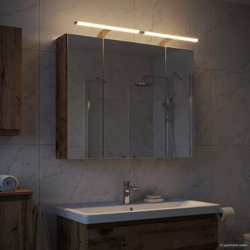  Fürdőszobai tükörszekrény Öreg fa 80 x 14.5 x 70 cm Faanyag