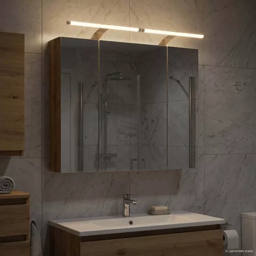  Fürdőszobai tükörszekrény Művészi tölgy 80 x 14.5 x 70 cm