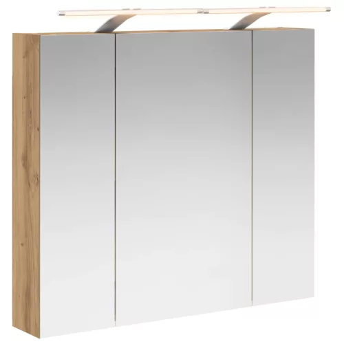  Fürdőszobai tükörszekrény Művészi tölgy 80 x 14.5 x 70 cm