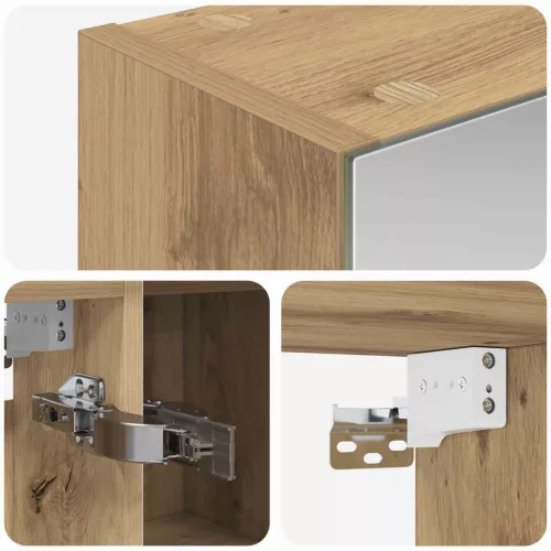  Fürdőszobai tükörszekrény Művészi tölgy 80 x 14.5 x 70 cm