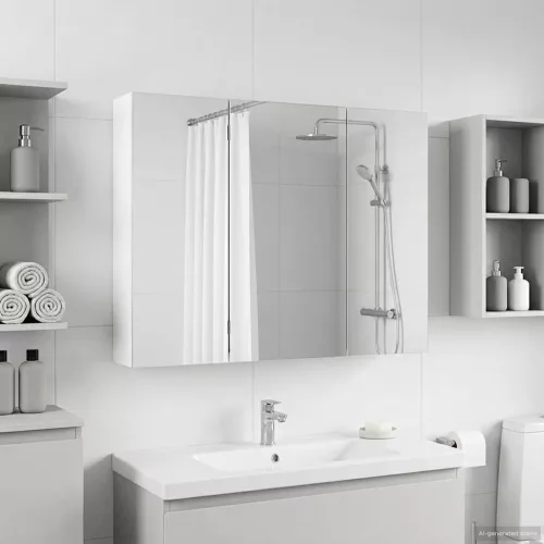  Fürdőszobai tükörszekrény Fehér 100 x 14,5 x 70 cm Faanyag