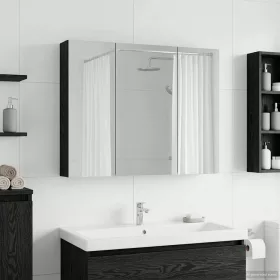    Fürdőszobai tükörszekrény Fekete tölgy 100 x 14,5 x 70 cm