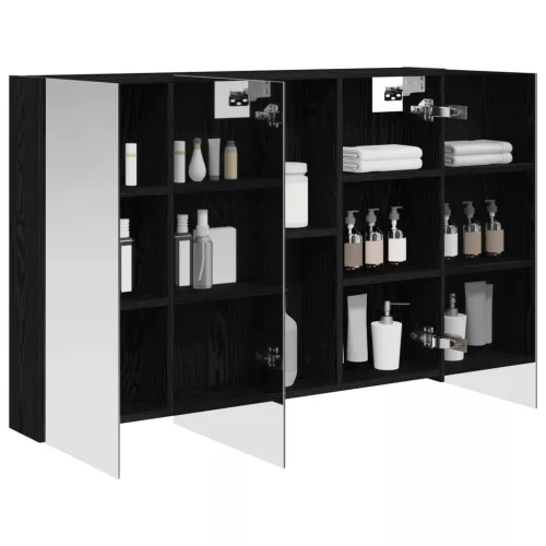  Fürdőszobai tükörszekrény Fekete tölgy 100 x 14,5 x 70 cm