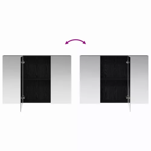  Fürdőszobai tükörszekrény Fekete tölgy 100 x 14,5 x 70 cm