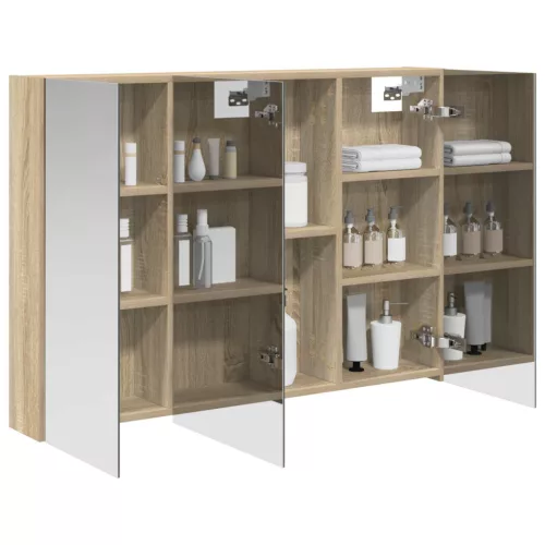  Fürdőszobai tükörszekrény Sonoma tölgy 100 x 14,5 x 70 cm