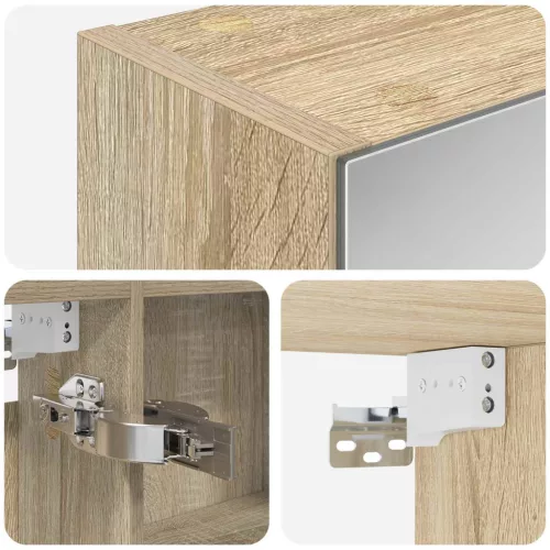  Fürdőszobai tükörszekrény Sonoma tölgy 100 x 14,5 x 70 cm