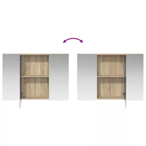  Fürdőszobai tükörszekrény Sonoma tölgy 100 x 14,5 x 70 cm