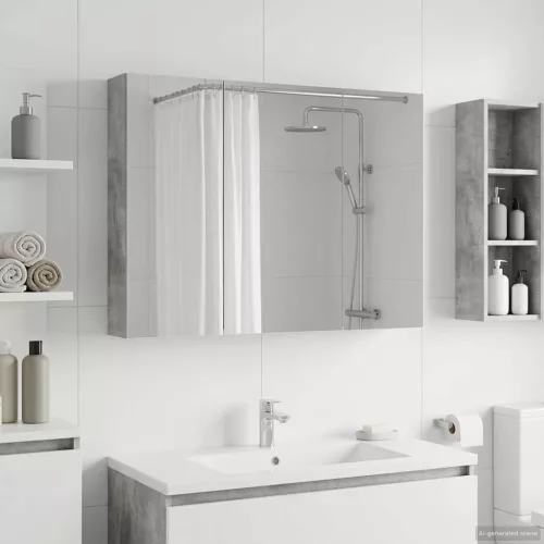  Fürdőszobai tükörszekrény Beton Szürke 100 x 14,5 x 70 cm