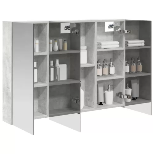  Fürdőszobai tükörszekrény Beton Szürke 100 x 14,5 x 70 cm