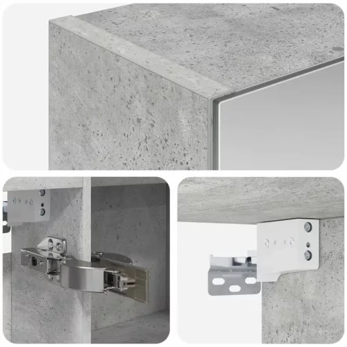  Fürdőszobai tükörszekrény Beton Szürke 100 x 14,5 x 70 cm