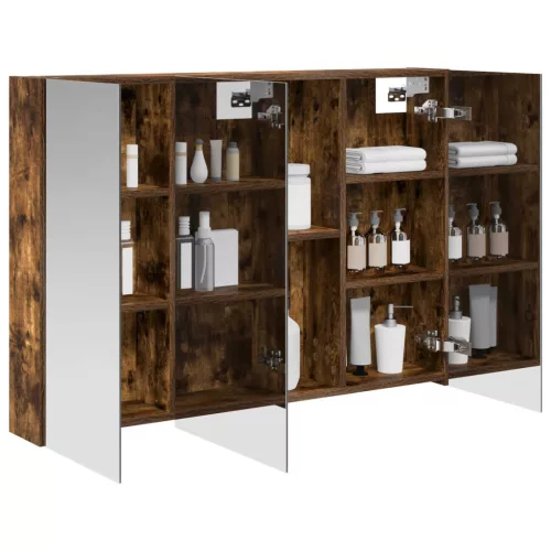  Fürdőszobai tükörszekrény Füstölt tölgy 100 x 14,5 x 70 cm