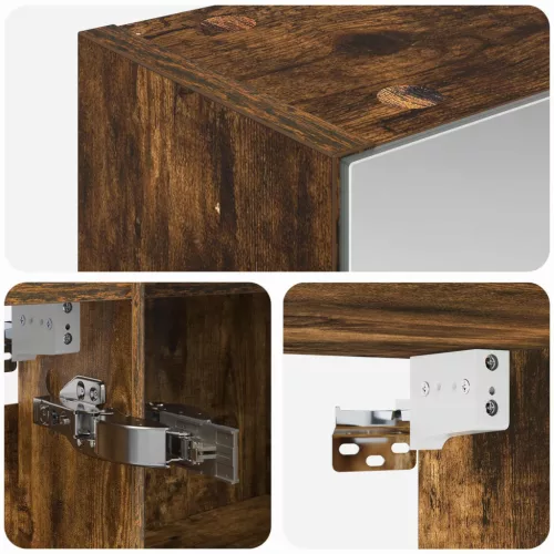  Fürdőszobai tükörszekrény Füstölt tölgy 100 x 14,5 x 70 cm