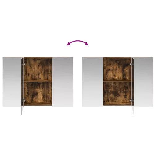  Fürdőszobai tükörszekrény Füstölt tölgy 100 x 14,5 x 70 cm