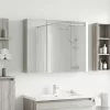  Fürdőszobai tükörszekrény Szürke Sonoma 100 x 14,5 x 70 cm