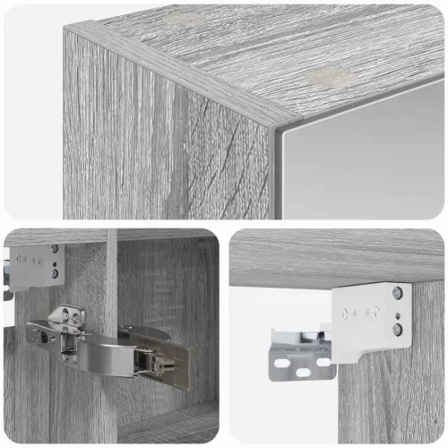  Fürdőszobai tükörszekrény Szürke Sonoma 100 x 14,5 x 70 cm