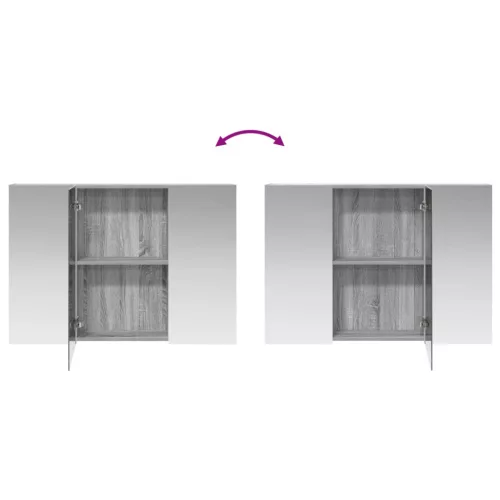  Fürdőszobai tükörszekrény Szürke Sonoma 100 x 14,5 x 70 cm