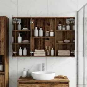    Fürdőszobai tükörszekrény Öreg fa 100 x 14,5 x 70 cm Faanyag