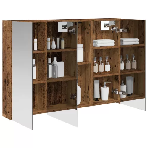  Fürdőszobai tükörszekrény Öreg fa 100 x 14,5 x 70 cm Faanyag