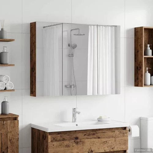  Fürdőszobai tükörszekrény Öreg fa 100 x 14,5 x 70 cm Faanyag