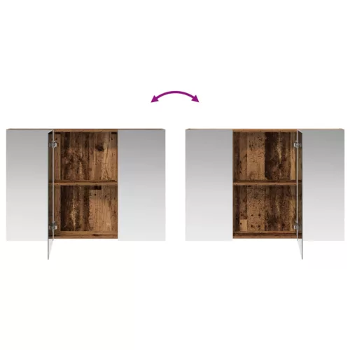  Fürdőszobai tükörszekrény Öreg fa 100 x 14,5 x 70 cm Faanyag