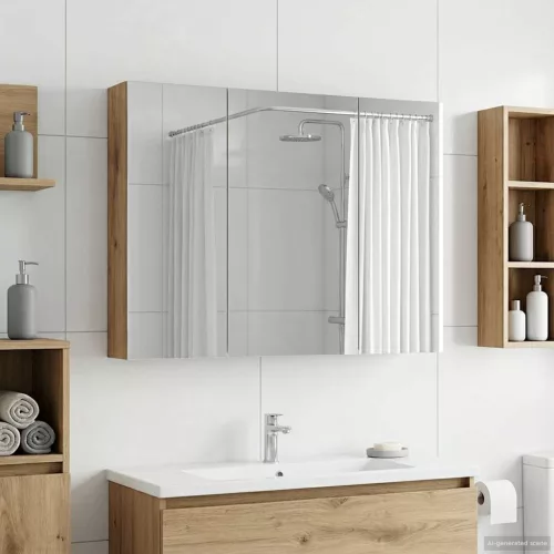  Fürdőszobai tükörszekrény Művészi tölgy 100 x 14,5 x 70 cm