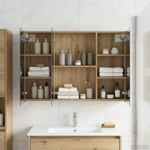  Fürdőszobai tükörszekrény Művészi tölgy 100 x 14,5 x 70 cm