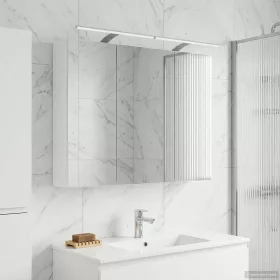    Fürdőszobai tükörszekrény Fehér 100 x 14,5 x 70 cm Faanyag