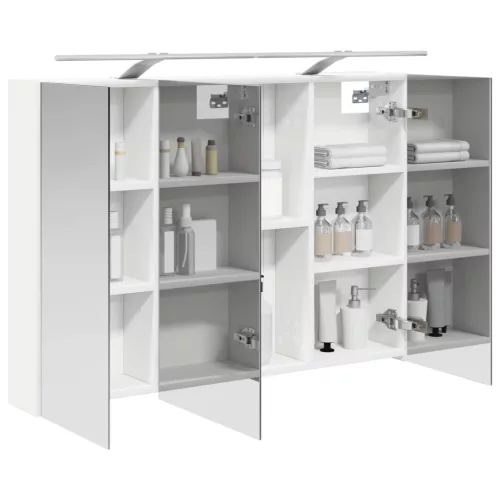  Fürdőszobai tükörszekrény Fehér 100 x 14,5 x 70 cm Faanyag