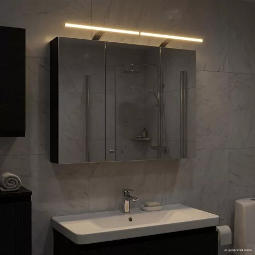  Fürdőszobai tükörszekrény Fekete tölgy 100 x 14,5 x 70 cm