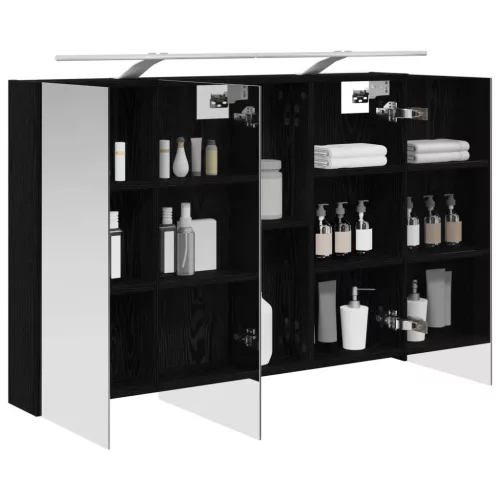  Fürdőszobai tükörszekrény Fekete tölgy 100 x 14,5 x 70 cm