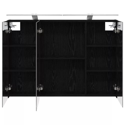  Fürdőszobai tükörszekrény Fekete tölgy 100 x 14,5 x 70 cm