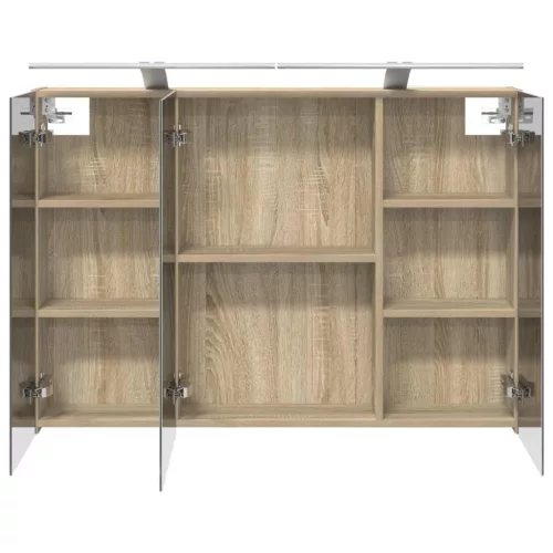  Fürdőszobai tükörszekrény Sonoma tölgy 100 x 14,5 x 70 cm