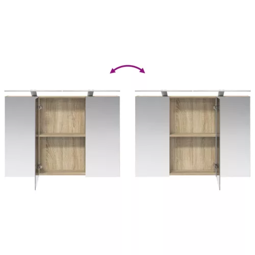  Fürdőszobai tükörszekrény Sonoma tölgy 100 x 14,5 x 70 cm