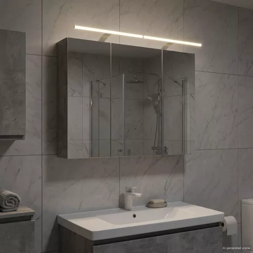  Fürdőszobai tükörszekrény Beton Szürke 100 x 14,5 x 70 cm