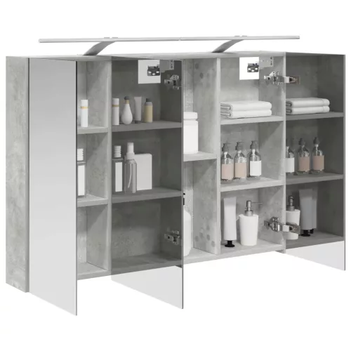  Fürdőszobai tükörszekrény Beton Szürke 100 x 14,5 x 70 cm