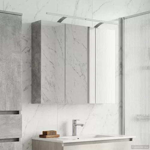  Fürdőszobai tükörszekrény Beton Szürke 100 x 14,5 x 70 cm