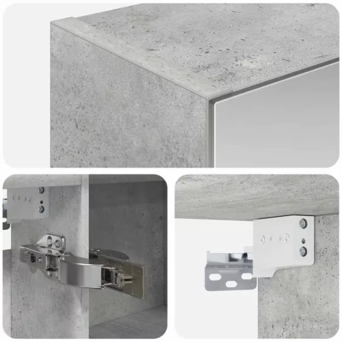  Fürdőszobai tükörszekrény Beton Szürke 100 x 14,5 x 70 cm