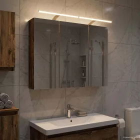    Fürdőszobai tükörszekrény Füstölt tölgy 100 x 14,5 x 70 cm