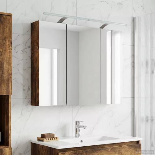  Fürdőszobai tükörszekrény Füstölt tölgy 100 x 14,5 x 70 cm