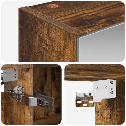  Fürdőszobai tükörszekrény Füstölt tölgy 100 x 14,5 x 70 cm