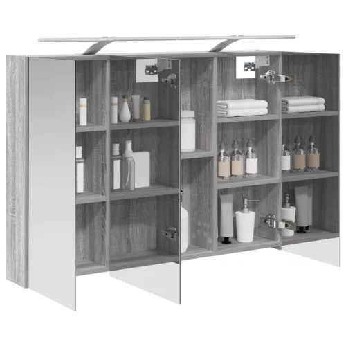  Fürdőszobai tükörszekrény Szürke Sonoma 100 x 14,5 x 70 cm