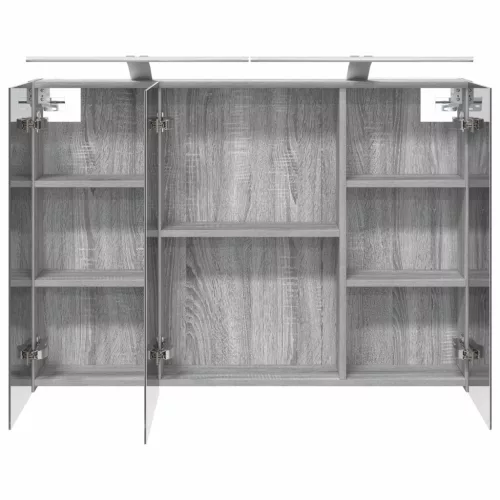  Fürdőszobai tükörszekrény Szürke Sonoma 100 x 14,5 x 70 cm