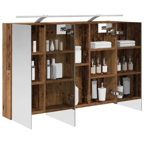  Fürdőszobai tükörszekrény Öreg fa 100 x 14,5 x 70 cm Faanyag