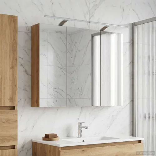  Fürdőszobai tükörszekrény Művészi tölgy 100 x 14,5 x 70 cm